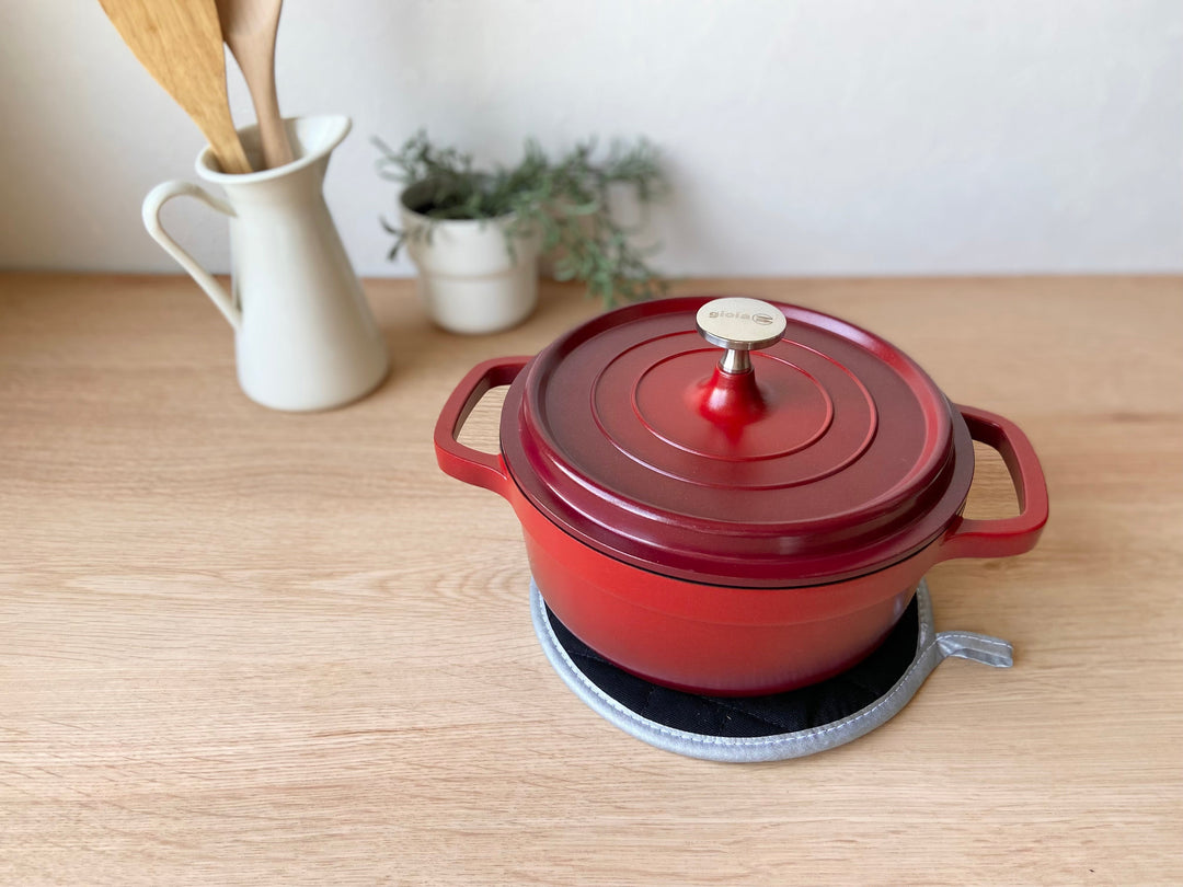 gioia キャセロール・蒸し器・ハンドルカバー・鍋敷き4点セット