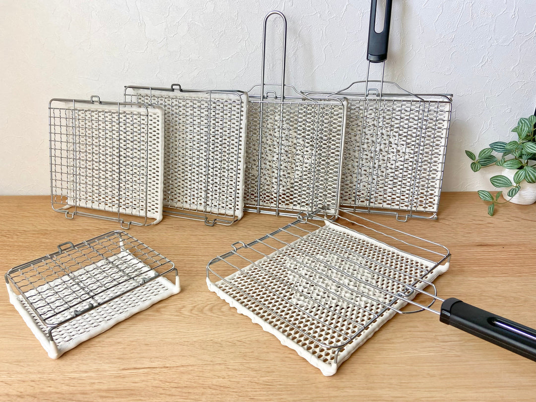 セラミック焼網 ハンドル付き