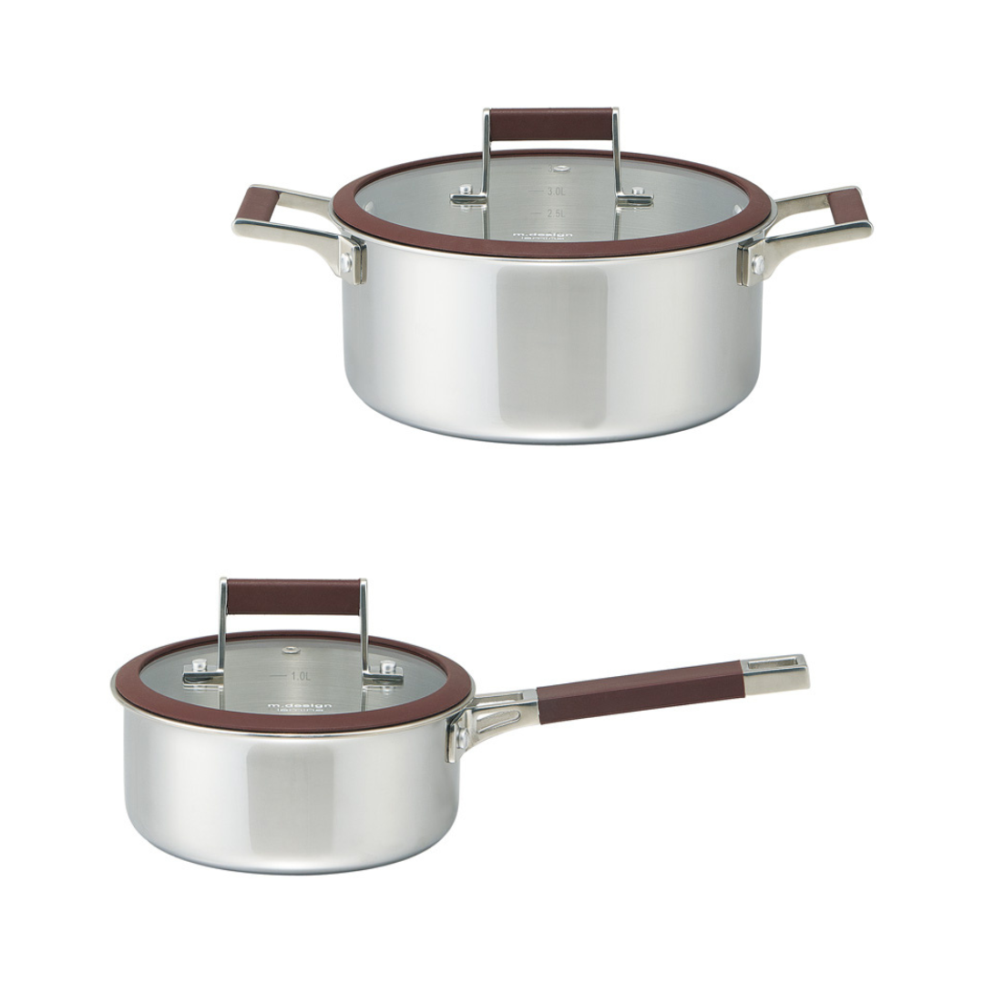 m.design ラミーナ 片手鍋16cm・両手鍋22cmセット