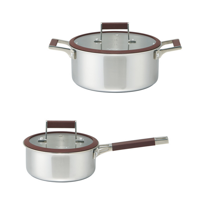 m.design ラミーナ 片手鍋16cm・両手鍋22cmセット