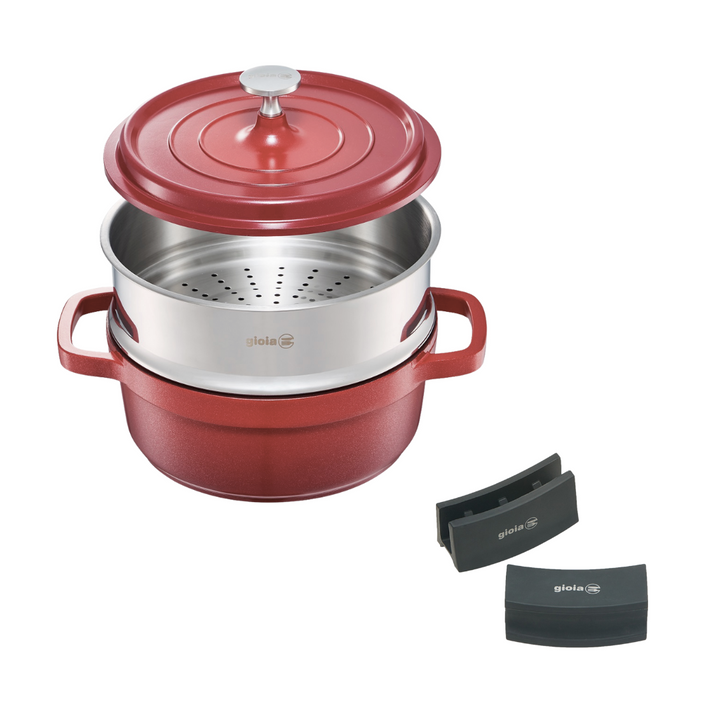 gioia キャセロール・蒸し器・ハンドルカバー3点セット