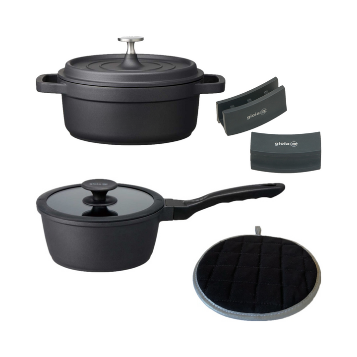 gioia 20cm・18cm・ハンドルカバー・鍋敷き 4点セット