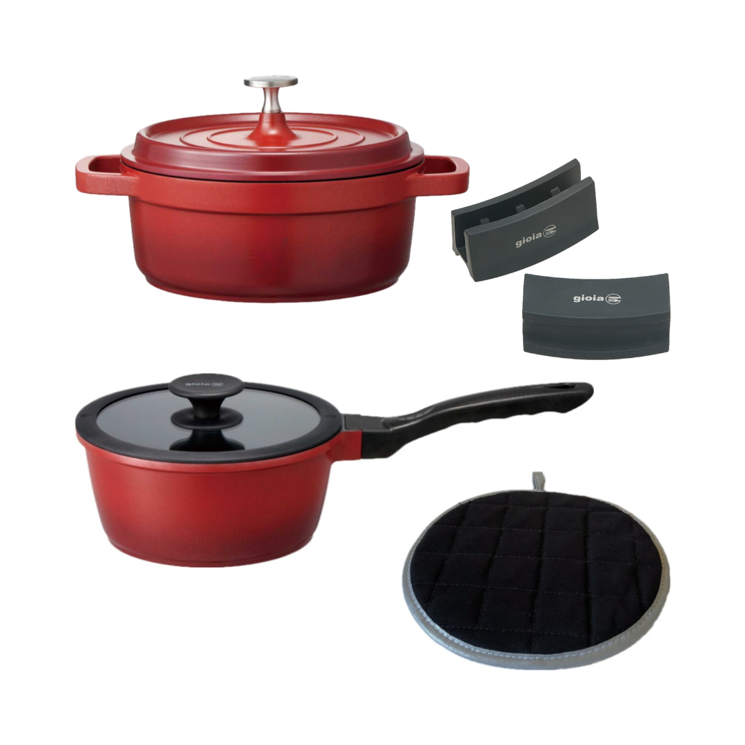 gioia 20cm・18cm・ハンドルカバー・鍋敷き 4点セット