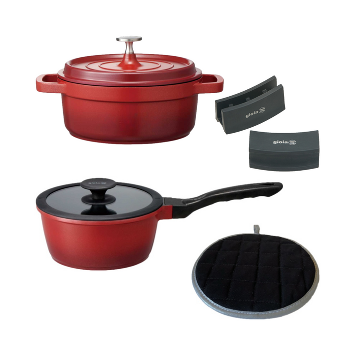 gioia 20cm・18cm・ハンドルカバー・鍋敷き 4点セット