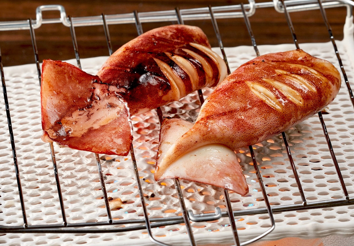 焼き網｜セラミック焼網 ハンドル付き｜ストレート網｜クロス網