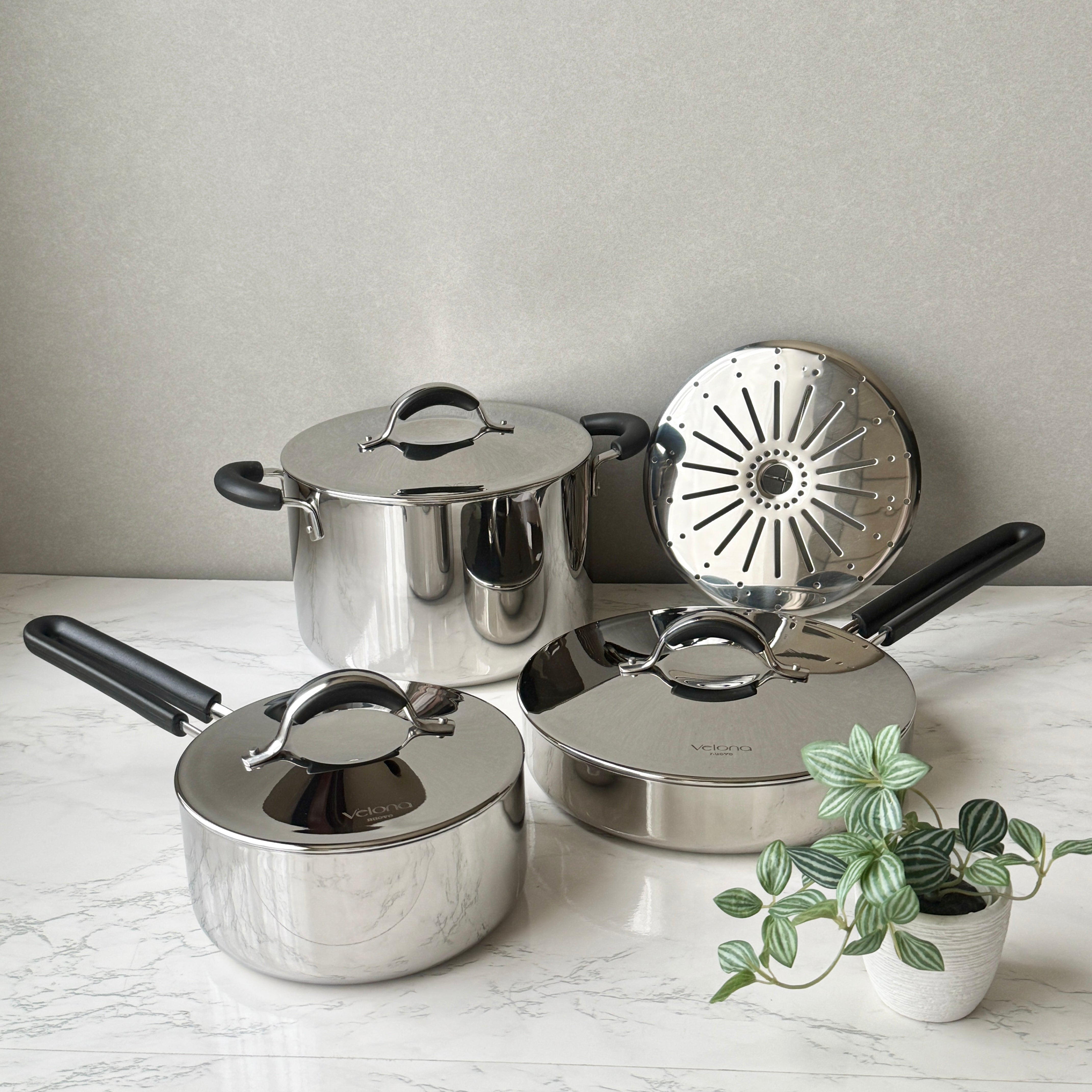 ‼️週末セール‼️✨新品✨ヴェルーナヌーボー片手鍋•両手鍋セット 片手鍋｜両手鍋｜ステンレス鍋｜Velona nuovo 片手鍋18cm・両手