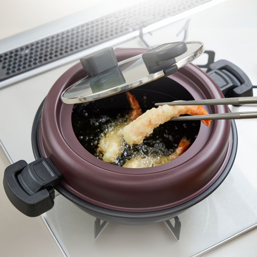 新品】m.design>調圧鍋24cm&フライヤー23cmセット PF-30 m.design SAFETY FRYER|エムデザイン セーフティーフライヤー