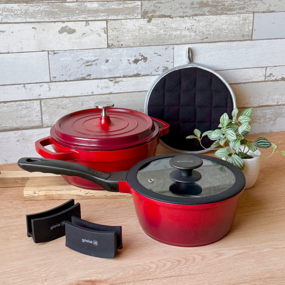 gioia 20cm・18cm・ハンドルカバー・鍋敷き 4点セット